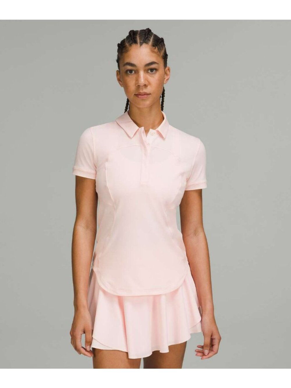 Lululemon Quick Drying Short Sleeve Polo Shirt Light Pink Strawberry Milkshake